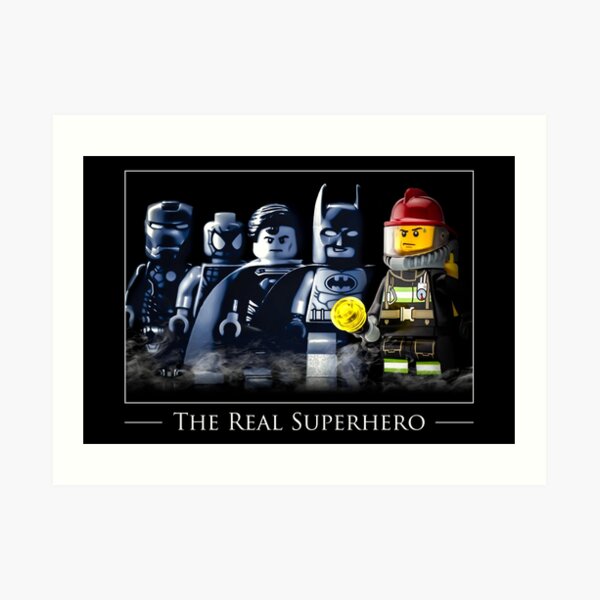 Firefighter Gift - Gifts for Firefighters - "The Real Superhero" (Male) Art Print