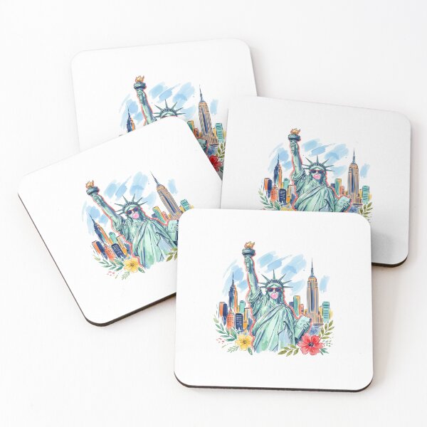 Item preview, Statue of Liberty NYC Skyline – Cute New York City Travel Illustration designed and sold by DoodloraStudio.