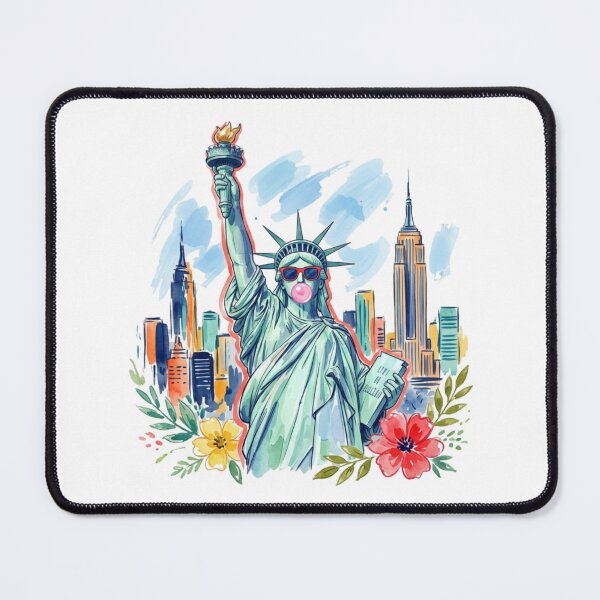 Item preview, Statue of Liberty NYC Skyline – Cute New York City Travel Illustration designed and sold by DoodloraStudio.