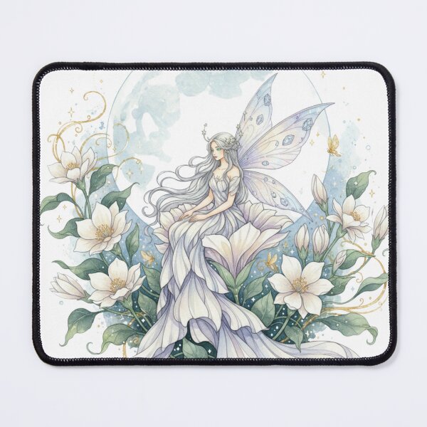 Item preview, Moonblossom Enchantress – Celestial Watercolor Fairy Garden Illustration designed and sold by Oonward2021.