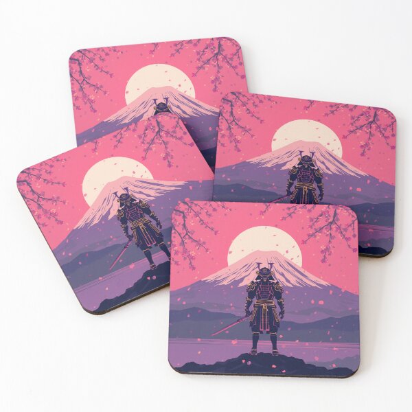 Item preview,  Samurai & Mount Fuji – Cherry Blossom Sunset Warrior designed and sold by kummo-0319.