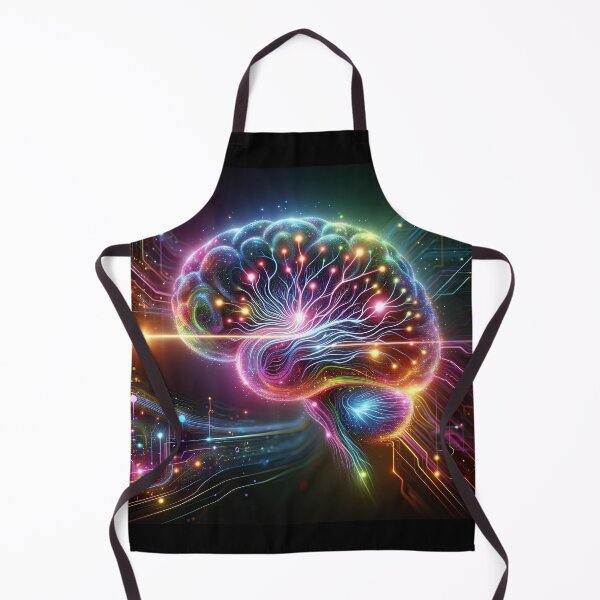 Item preview, Cosmic Synapses – Neon AI Cyberpunk Brain designed and sold by UmSkelig834.