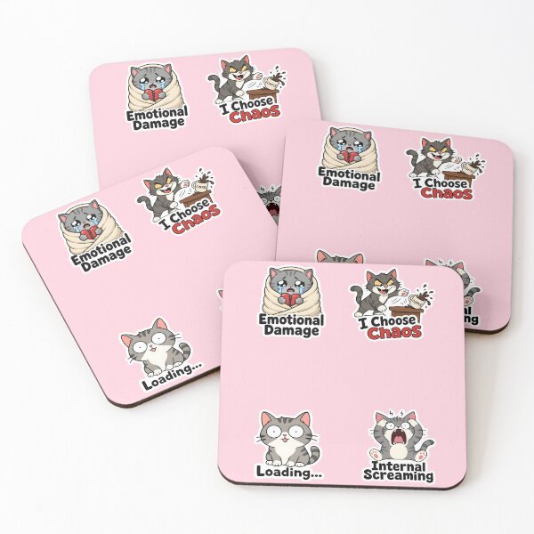 Item preview, Funny Relatable Cat Meme Sticker Pack - Chaotic Cat Art designed and sold by Octupussy.