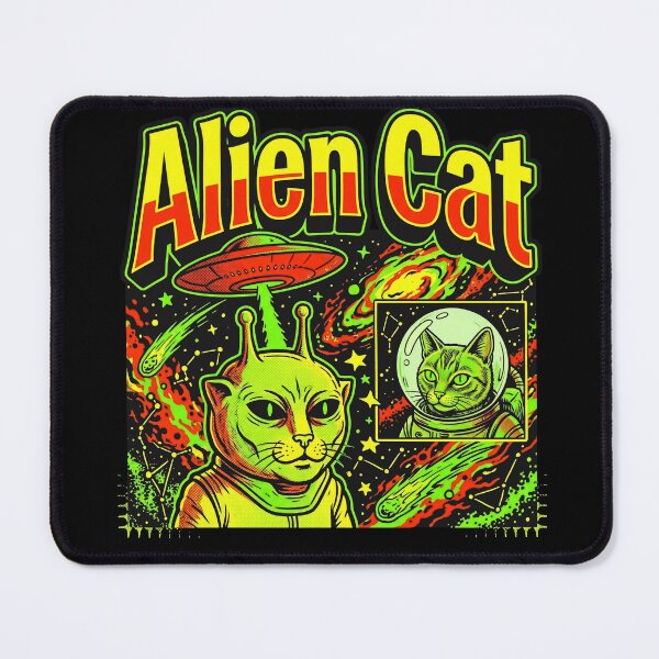 Item preview, Alien Cat Meme UFO Vintage Graphic Tee Y2K Silly Cat designed and sold by Kitkin.