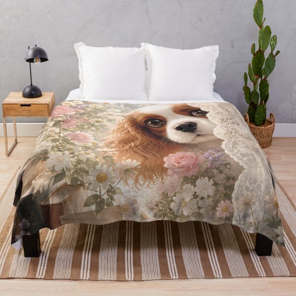 Item preview, Cute Cavalier King Charles Spaniel by the Flower Window designed and sold by ManJiangHong.