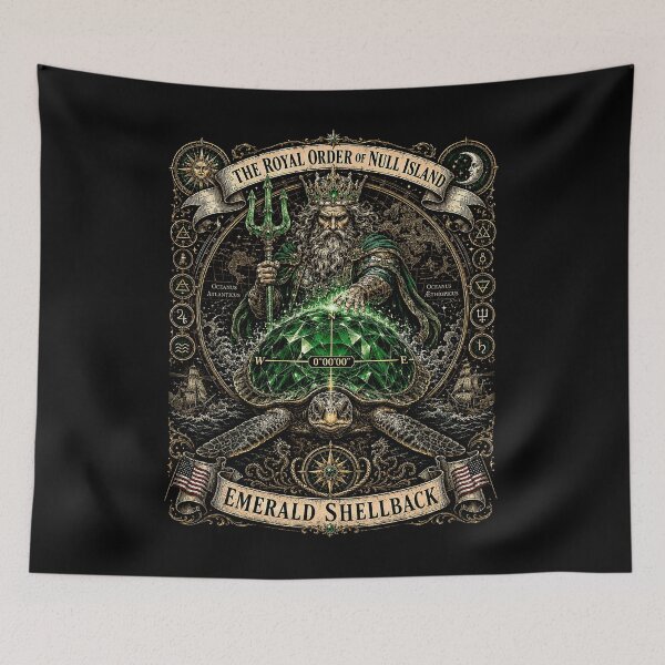 Item preview, Emerald Shellback - The Royal Order of Null Island 0°N 0°E designed and sold by RoyalOrderGallery.