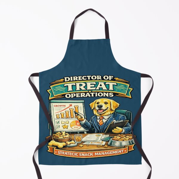 Item preview, Director of Treat Operations Funny Dog Manager Shirt Golden Retriever Executive Snack Management Retro Mascot Design designed and sold by VexonMAN.
