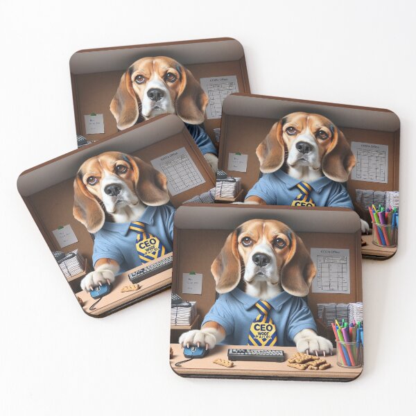 Item preview, Beagle CEO Office Boss Dog Funny Art designed and sold by PlanetEye Designs.