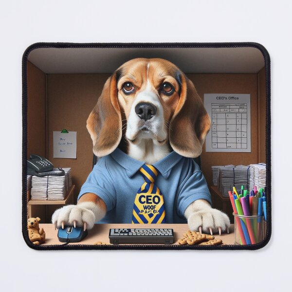Item preview, Beagle CEO Office Boss Dog Funny Art designed and sold by PlanetEye Designs.