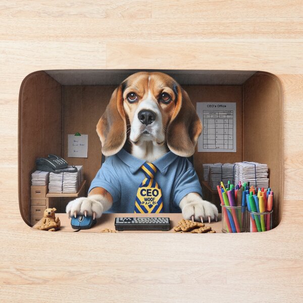 Item preview, Beagle CEO Office Boss Dog Funny Art designed and sold by PlanetEye Designs.