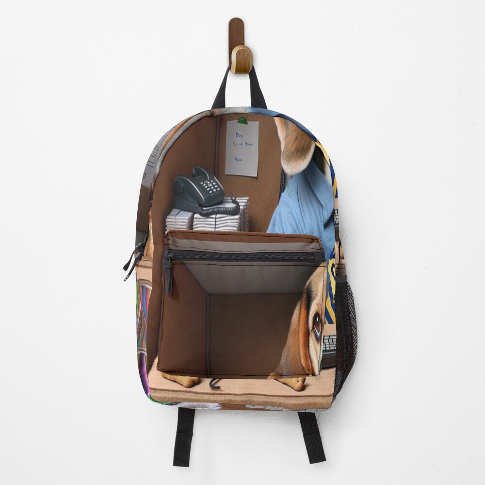 Beagle CEO Office Boss Dog Funny Art on a backpack