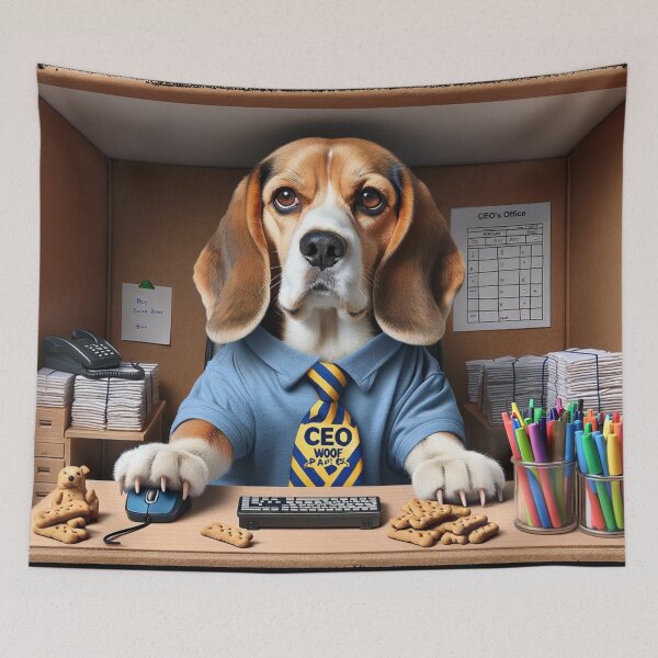 Item preview, Beagle CEO Office Boss Dog Funny Art designed and sold by PlanetEye Designs.