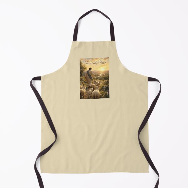 Item preview, Feed My Sheep – Inspirational Christian Art | John 21:17 | Shepherd and Flock Religious Greeting Card designed and sold by Novel Works Studio.