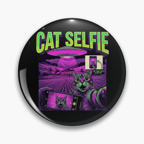 Item preview, Cat Selfie with Alien UFO Funny Cat designed and sold by Kitkin.