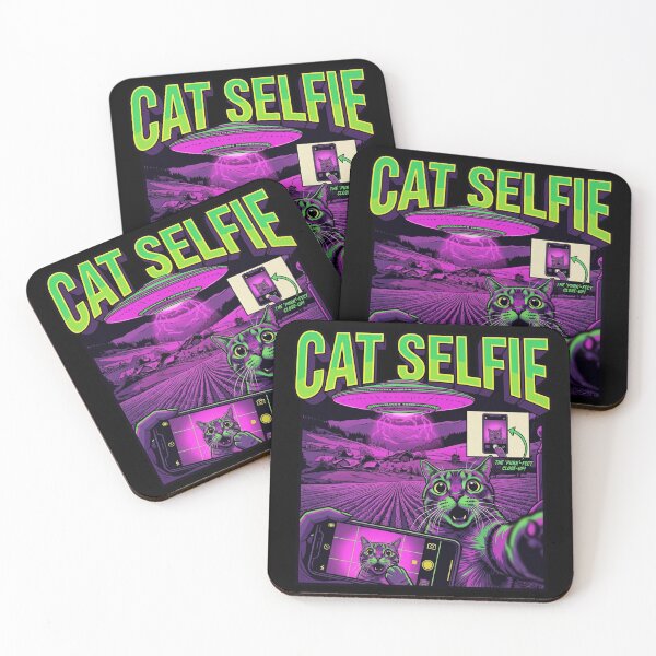 Item preview, Cat Selfie with Alien UFO Funny Cat designed and sold by Kitkin.
