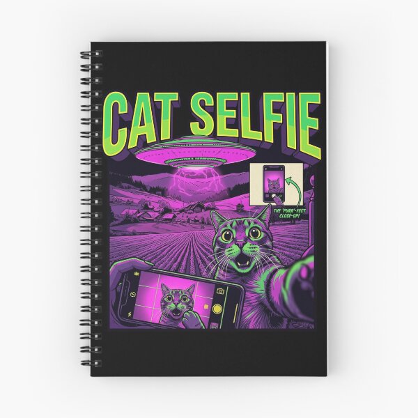 Item preview, Cat Selfie with Alien UFO Funny Cat designed and sold by Kitkin.