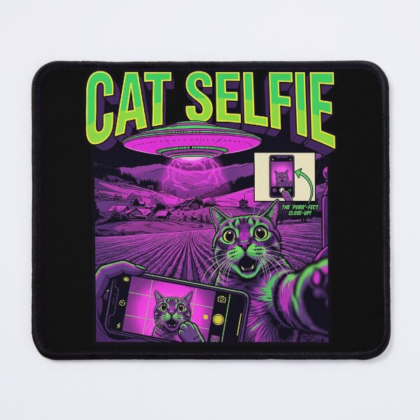 Item preview, Cat Selfie with Alien UFO Funny Cat designed and sold by Kitkin.