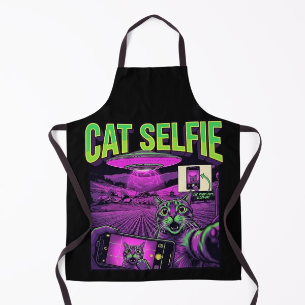 Item preview, Cat Selfie with Alien UFO Funny Cat designed and sold by Kitkin.