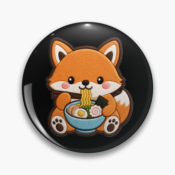 Item preview, Cute Kawaii Fox Eating Ramen designed and sold by ColorSplash123.