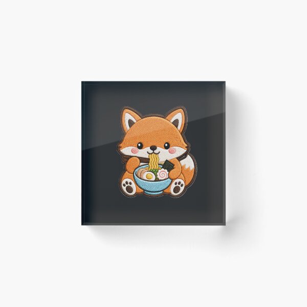 Item preview, Cute Kawaii Fox Eating Ramen designed and sold by ColorSplash123.