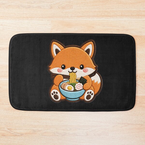 Item preview, Cute Kawaii Fox Eating Ramen designed and sold by ColorSplash123.