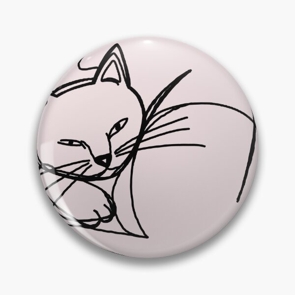 Item preview, Curled Sleeping Cat Line Art Print — Blush Edition designed and sold by Evil B Creative.