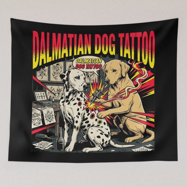 Item preview, Dalmatian Dog Tattoo Parlor Artist Funny Meme Graphic designed and sold by Kitkin.