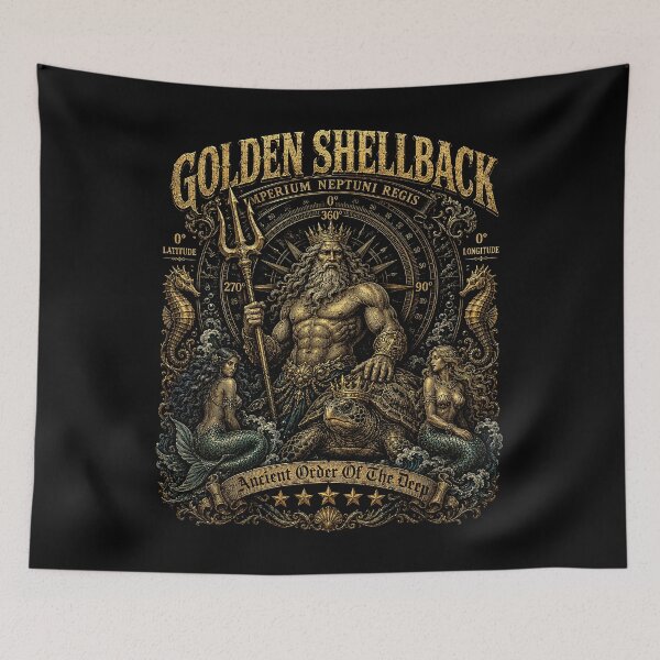 Item preview, Golden Shellback - Imperium Neptuni Regis Ancient Order of the Deep designed and sold by RoyalOrderGallery.