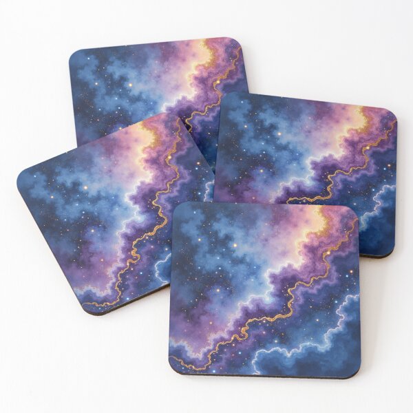 Item preview, Starlight Amethyst Rift – Celestial Watercolor Nebula Galaxy Illustration designed and sold by Oonward2021.