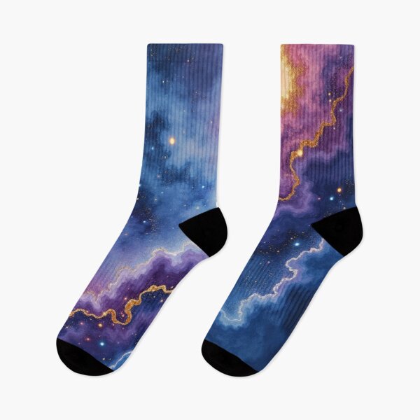 Item preview, Starlight Amethyst Rift – Celestial Watercolor Nebula Galaxy Illustration designed and sold by Oonward2021.