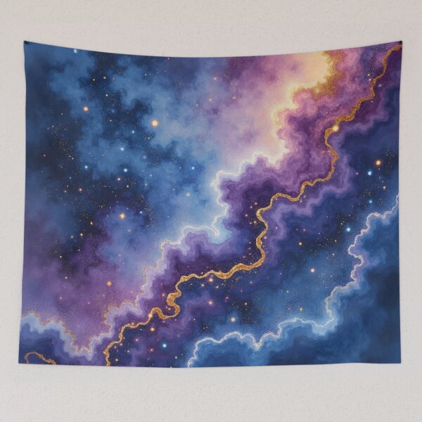 Item preview, Starlight Amethyst Rift – Celestial Watercolor Nebula Galaxy Illustration designed and sold by Oonward2021.