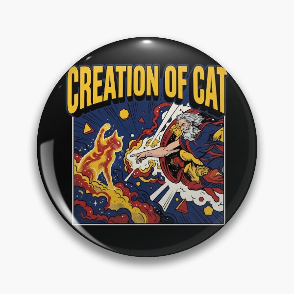Item preview, Funny Cat God Creation of Adam Meme Michelangelo Jesus Art designed and sold by Kitkin.
