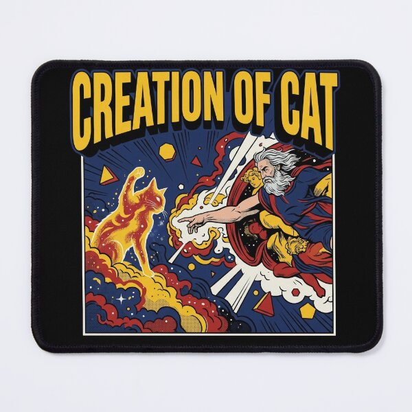 Item preview, Funny Cat God Creation of Adam Meme Michelangelo Jesus Art designed and sold by Kitkin.