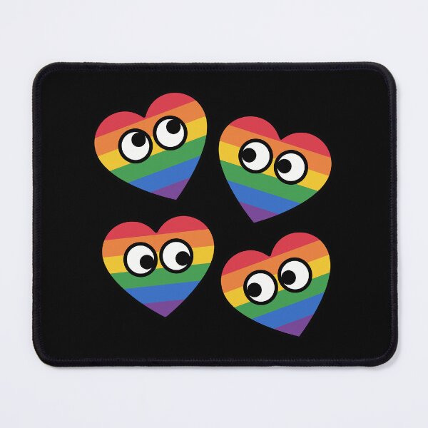 Item preview, Funny Googly Eye Rainbow Hearts Pride designed and sold by YggOutfitters.