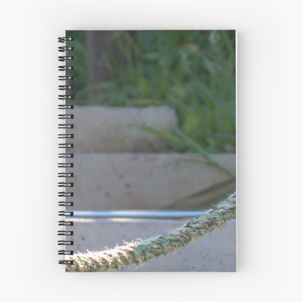 Item preview, Small Sparrow Perched on Frayed Rope Over Concrete Steps With Greenery in Soft Morning Light designed and sold by Nmallia.