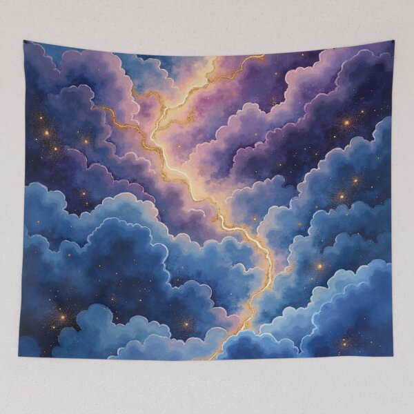 Item preview, Celestial Aurora Passage – Dreamscape Watercolor Galaxy Cloud Illustration designed and sold by Oonward2021.
