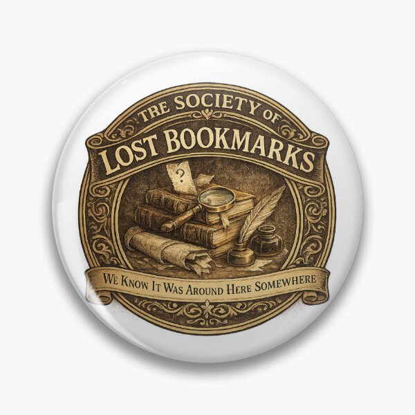 Item preview, The Society of Lost Bookmarks | Funny Book Lover Vintage Library Seal | Bibliophile Gift designed and sold by MrDev.
