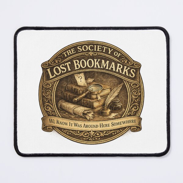 Item preview, The Society of Lost Bookmarks | Funny Book Lover Vintage Library Seal | Bibliophile Gift designed and sold by MrDev.