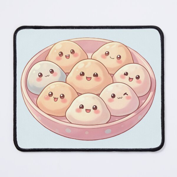 Item preview, Pastel Kawaii Dumplings Cutout – Cute Food Faces in Bowl designed and sold by EmeraldeaArt.