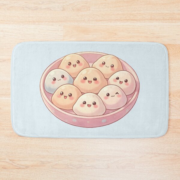 Item preview, Pastel Kawaii Dumplings Cutout – Cute Food Faces in Bowl designed and sold by EmeraldeaArt.