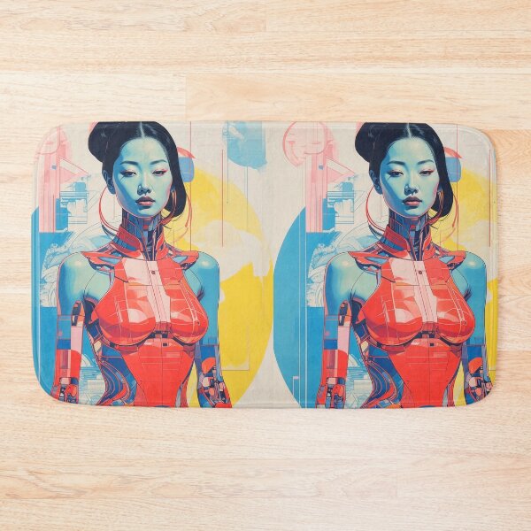 Item preview, Geisha Cyborg Japanese Woman-Girl Anime Cyberpunk Cyber Art Asian Aesthetic Sci Fi Pop Art Illustration designed and sold by PYRAMIDA Co..