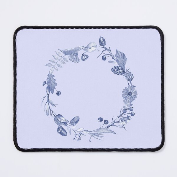 Item preview, Autumn Botanical Wreath in Blue Colors designed and sold by Flowersforbear.