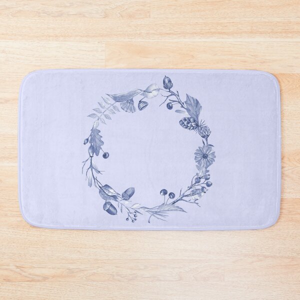 Item preview, Autumn Botanical Wreath in Blue Colors designed and sold by Flowersforbear.
