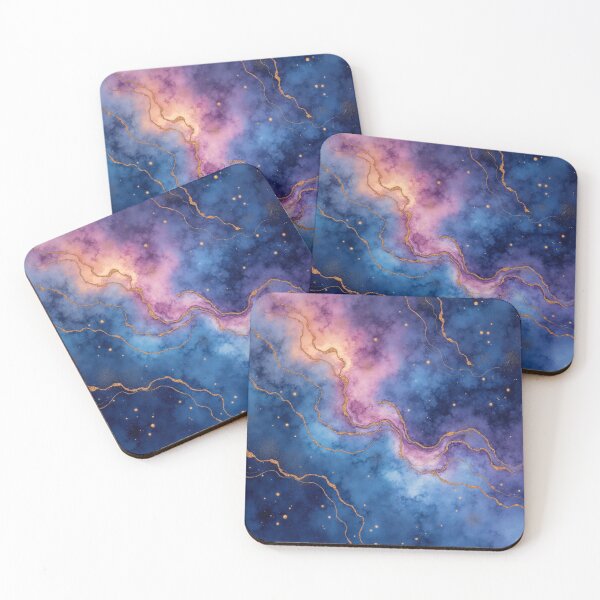 Item preview, Violet Starstream Odyssey – Luxury Watercolor Cosmic Nebula Illustration designed and sold by Oonward2021.