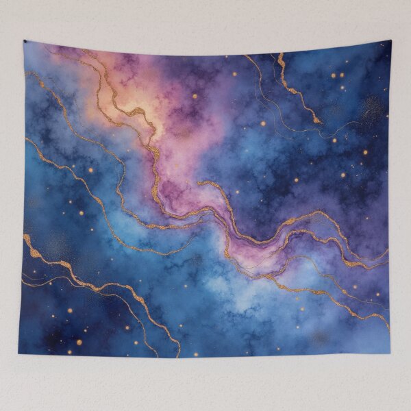 Item preview, Violet Starstream Odyssey – Luxury Watercolor Cosmic Nebula Illustration designed and sold by Oonward2021.