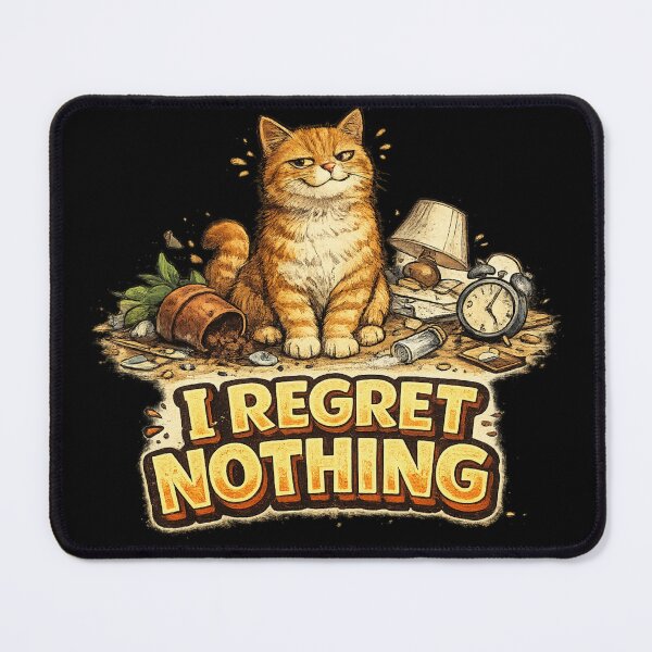 Item preview, I Regret Nothing Funny Chaos Cat Meme  designed and sold by irfanshikh.