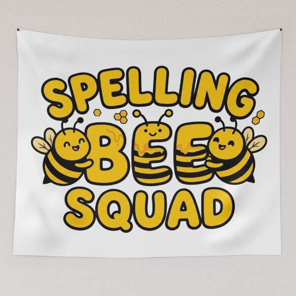 Item preview, spelling bee squad fun cartoon bee school design designed and sold by ArtDesignTp.