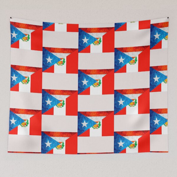 Item preview, Perurican Peru and Puerto Rico Flag Hispanic Heritage Roots designed and sold by erozzz.
