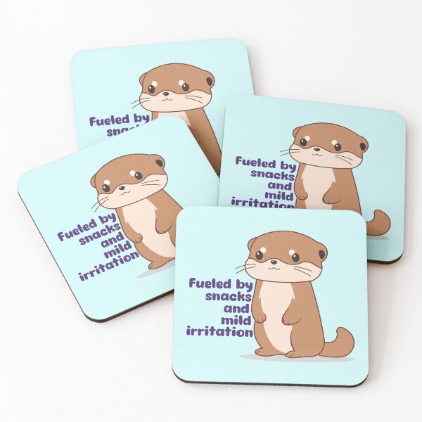 Item preview, Fueled by Snacks and Mild Irritation | Cute Annoyed Otter Kawaii Design designed and sold by Hallowed Artistry.