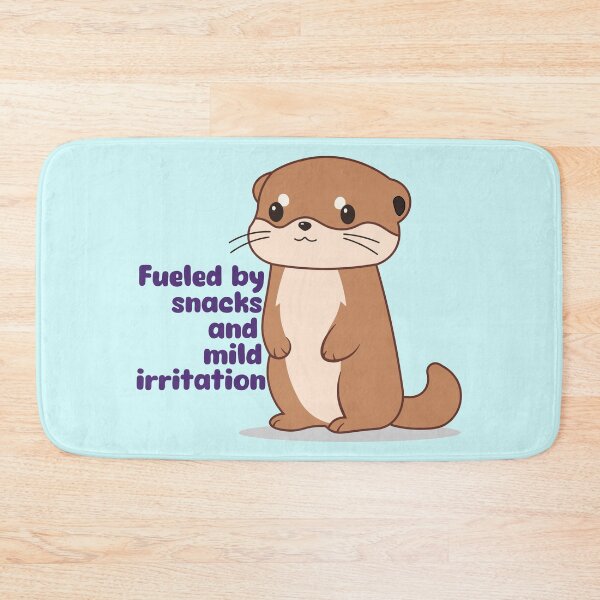 Item preview, Fueled by Snacks and Mild Irritation | Cute Annoyed Otter Kawaii Design designed and sold by Hallowed Artistry.